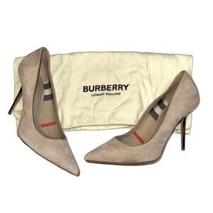Burberry Sartorial Deighton 100 Suede Pointy Toe Pump 38.5